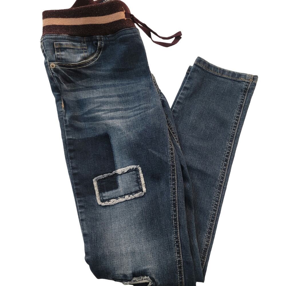 Vanillastar Girls Youth Distressed Denim With Elastic Waist Jeans Size 12